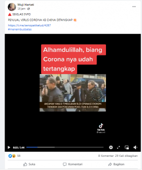 [Cek Fakta] Video Penjual Virus Corona ke Tiongkok Ditangkap? Ini Faktanya