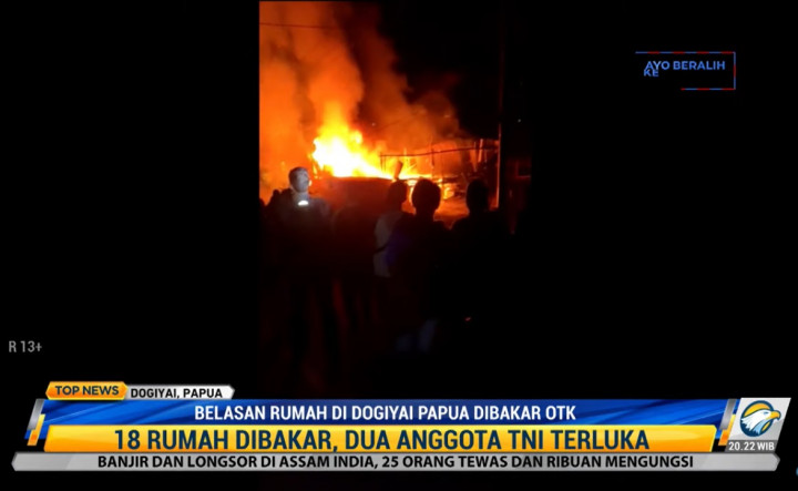 Kronologi Pembakaran 18 Rumah Warga di Papua