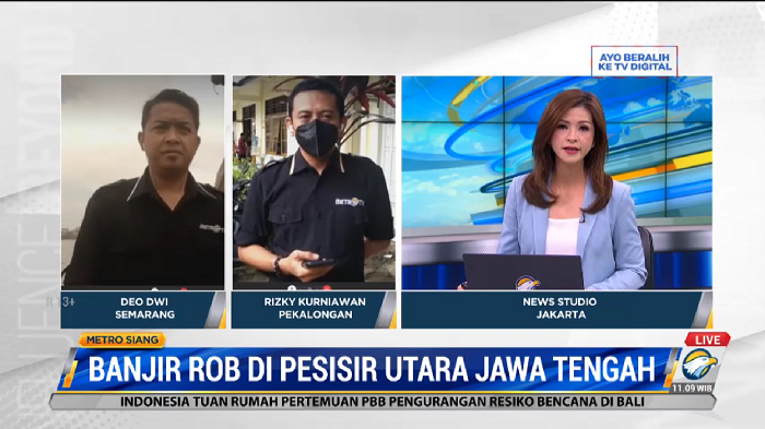 Banjir rob di Pesisir Utara Jawa Tengah. Foto: Dok/Metro TV
