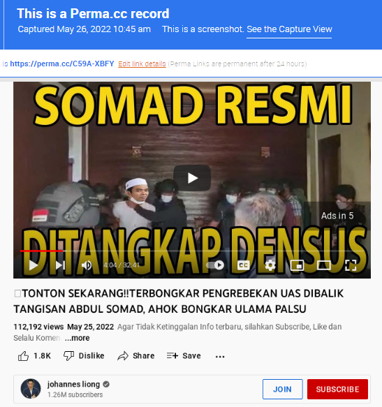 [Cek Fakta] UAS Resmi Ditangkap Densus? Ini Faktanya