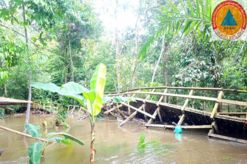 Jembatan di Barito Timur Ambruk Akibat Banjir