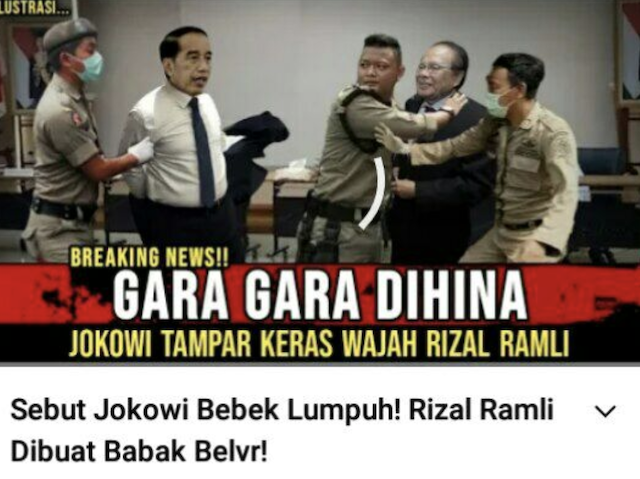 [Cek Fakta] Beredar Video Jokowi Tampar Rizal Ramli karena Dihina? Cek Faktanya