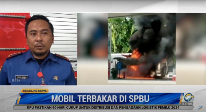 Mobil Terbakar Usai Isi BBM di SPBU, Pengemudi Luka Bakar