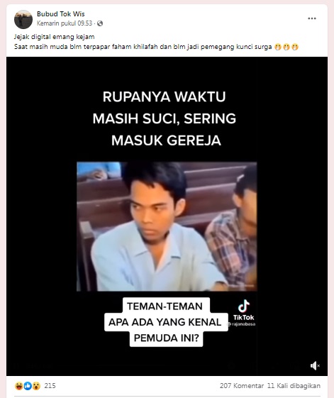 [Cek Fakta] Jejak Digital Video UAS Sering Masuk Gereja saat Muda? Ini Faktanya