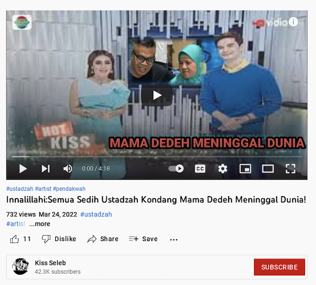 [Cek Fakta] Mamah Dedeh Dikabarkan Meninggal Dunia? Cek Dulu Faktanya