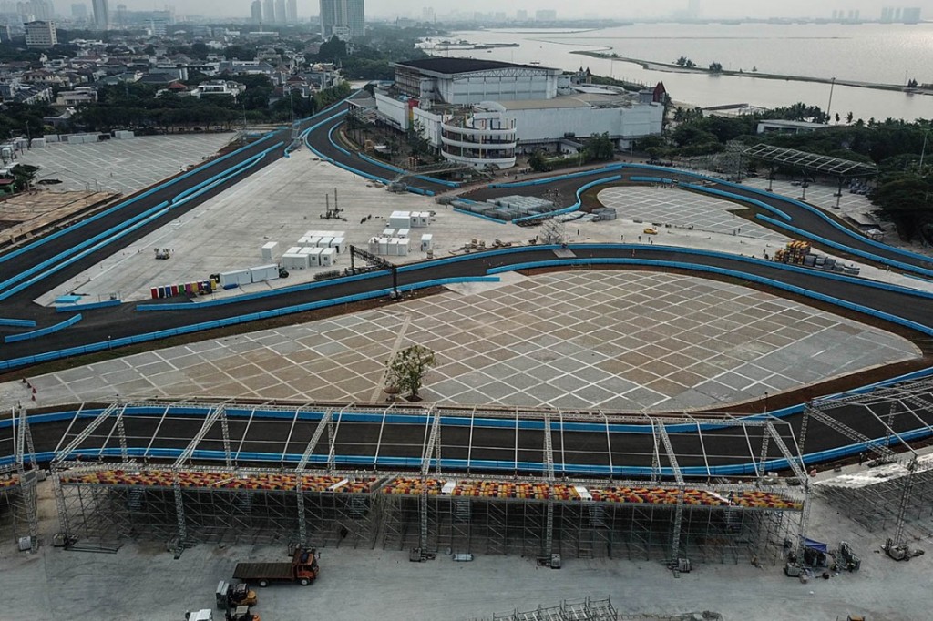 Sirkuit Formula E Jakarta. Foto: MI/Ramdani