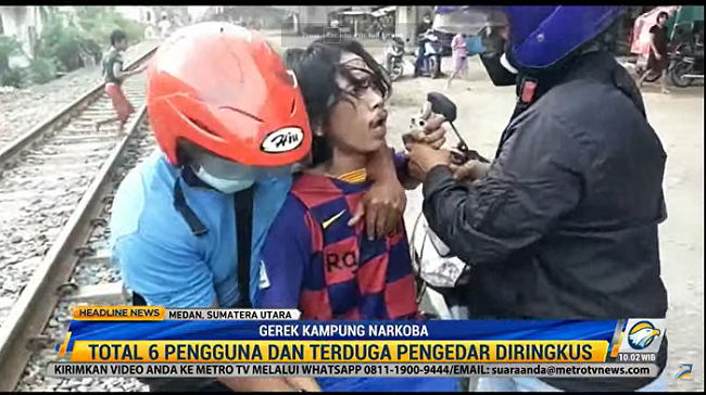 Polisi Gerebek Kampung Narkoba di Medan