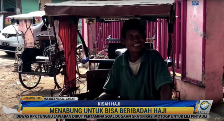 Inspiratif! Menabung 10 Tahun, Tukang Becak dan Istri Bisa Naik Haji