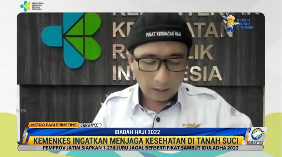 Kemenkes mengimbau jemaah haji tetap disiplin protokol kesehatan karena covid-19 belum hilang. Metro TV