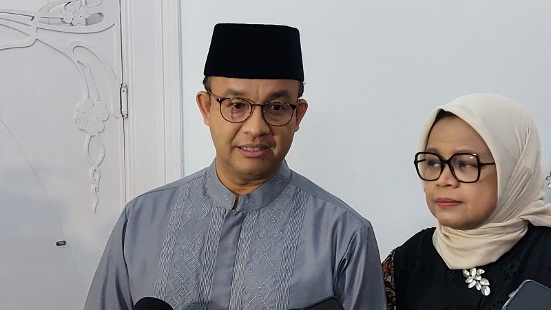 Gubernur DKI Jakarta, Anies Baswedan, bertakziah ke Gedung Pakuan, rumah dinas Gubernur Jawa Barat, Ridwan Kamil, pada Senin, 6 Juni 2022. 