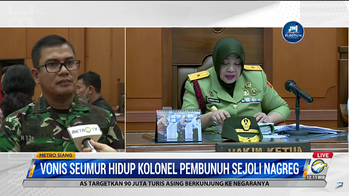 Vonis Seumur Hidup Kolonel Pembunuh Sejoli di Nagreg Sudah Sesuai