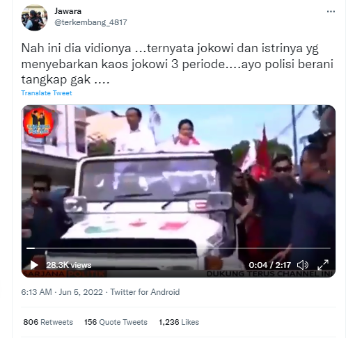 [Cek Fakta] Video Jokowi dan Iriana Bagi-Bagi Kaus 'Jokowi Tiga Periode'? Ini Faktanya