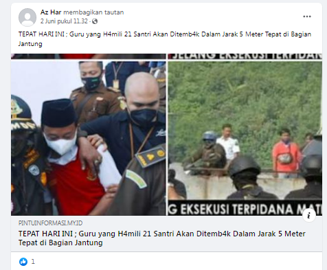 [Cek Fakta] Benarkah Herry Wirawan Guru yang Hamili Sejumlah Santri Dieksekusi Mati Hari Ini? Simak Faktanya
