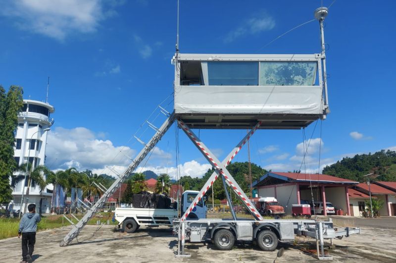 Fasilitas navigasi penerbangan milik Airnav Indonesia di Bandar Udara Tampa Padang Mamuju. (Airnav Indonesia)