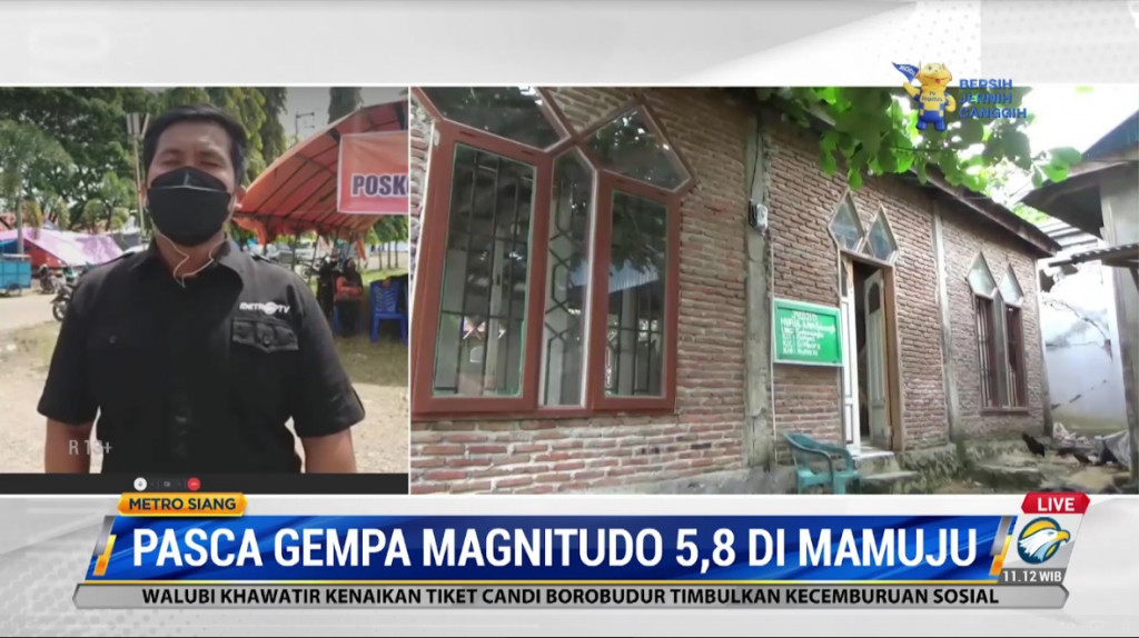 T?otal 70 rumah warga rusak di Kelurahan Rangas Kecamatan Simboro, Kabupaten Mamuju, Sulawesi Utara. Metro TV