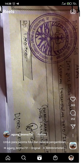 Viral Foto di Bromo Bayar Rp1 Juta, Ini Penjelasan Balai Besar TNBTS