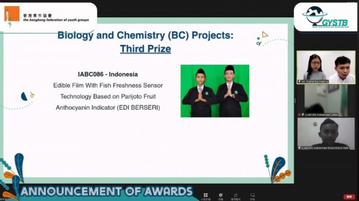 Keren, Siswa MAN 1 Kudus Juara III GYSTB Hong Kong 2022 Berkat Teliti Edible Film