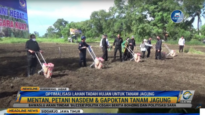 Petani NasDem dan Gapoktan Karawang Tanam Jagung di Lahan Tadah Hujan