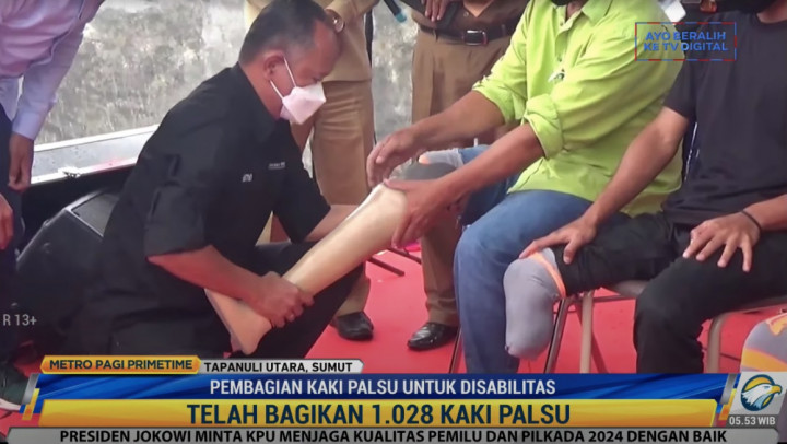 Angkasa Pura II dan Yayasan Kick Andy Salurkan Kaki Palsu di Tapanuli Utara