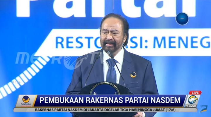 Pidato Lengkap Surya Paloh di Pembukaan Rakernas NasDem 2022