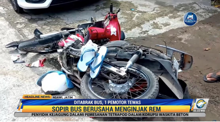 Bahaya Putar Balik Mendadak, Seorang Kakek Tewas Tertabrak Bus