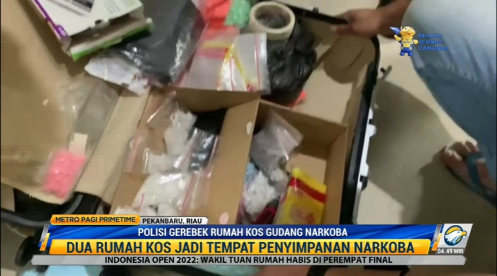 Polisi Gerebek Rumah Kos Gudang Narkoba di Pekanbaru