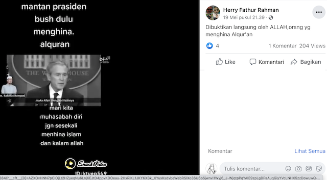 [Cek Fakta] Beredar Video George Bush Kesulitan Berbicara setelah Menghina Alquran? Ini Faktanya