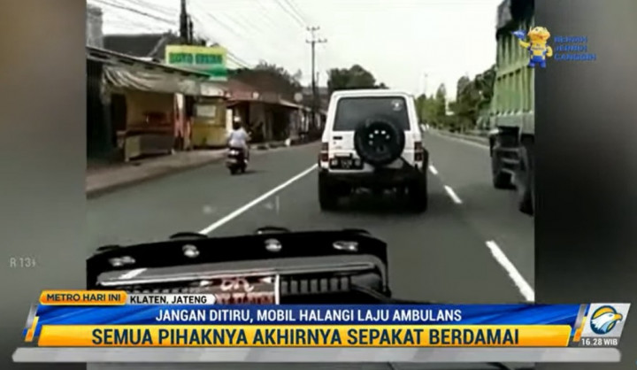 Mobil Halangi Ambulans di Klaten Berakhir Damai