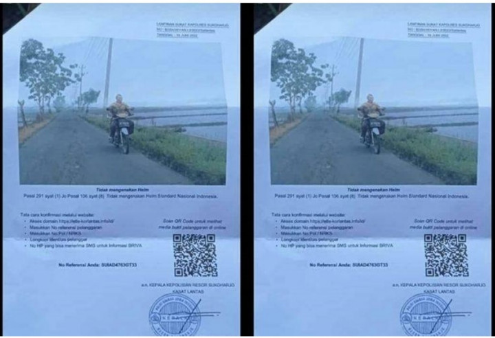 Tak Ada Kamera ETLE, Pengendara Motor Tak Pakai Helm di Tengah Sawah Kena Tilang Elektronik