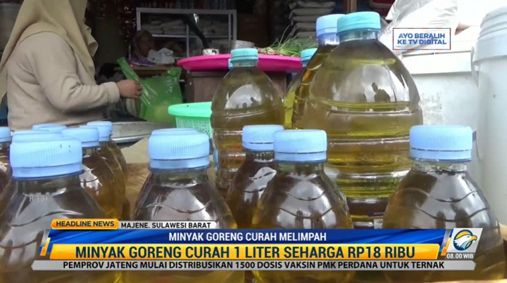 Stok Minyak Goreng Curah di Pasar Sentral Majene Kian Melimpah