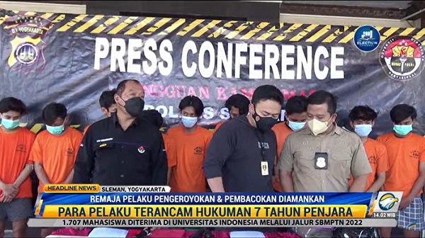 Polres Sleman Tangkap 10 Remaja Pelaku Pembacokan