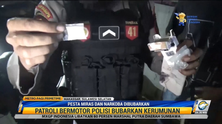 Pesta Miras dan Narkoba Dibubarkan di Makassar, 3 Ditangkap