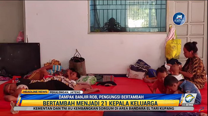 Pengungsi Bertambah Akibat Dampak Banjir Rob Pekalongan