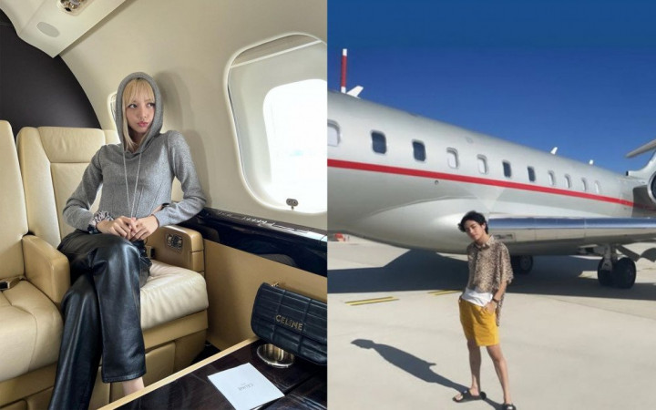 Begini Gaya Santai Lisa Blackpink dan V BTS ke Paris Naik Jet Pribadi