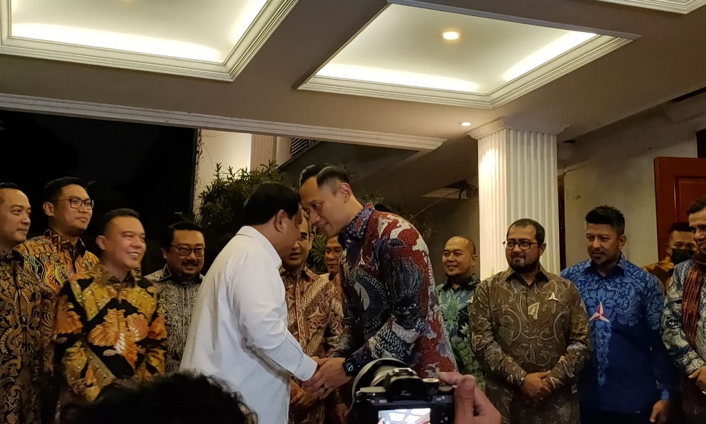 Pertemuan Ketua Umum Partai Gerindra Prabowo Subianto dengan Ketua Umum Partai Demokrat Agus Harimurti Yudhoyono (AHY). Medcom.id/Siti Yona Hukmana
