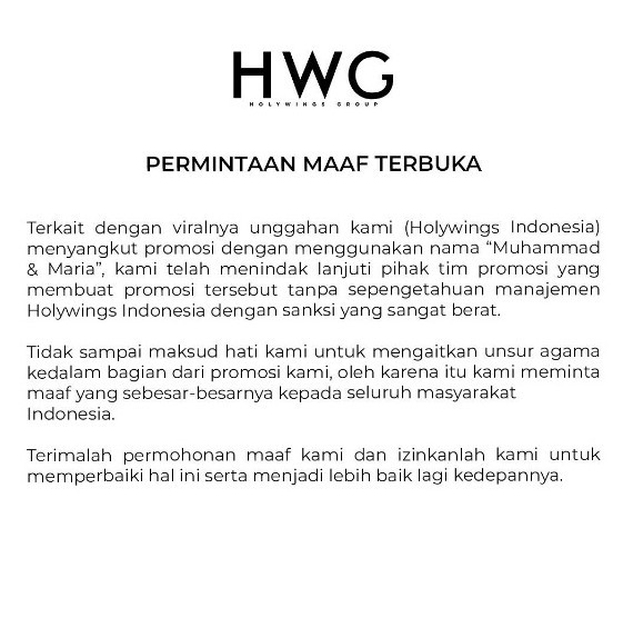 Manajemen Holywings Sebut Tak Tahu Soal Promosi, Akun Ini Bahas Cuci Tangan