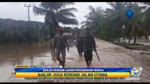 Ratusan Sawah Terendam Banjir di Baubau