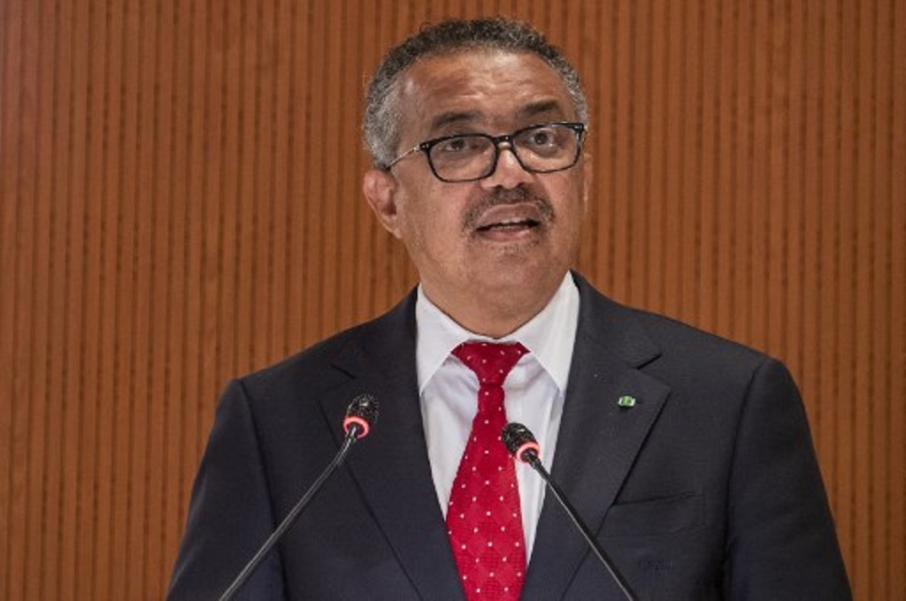 Dirjen WHO Tedros Adhanom Ghebreyesus. (JEAN-GUY PYTHON / AFP)