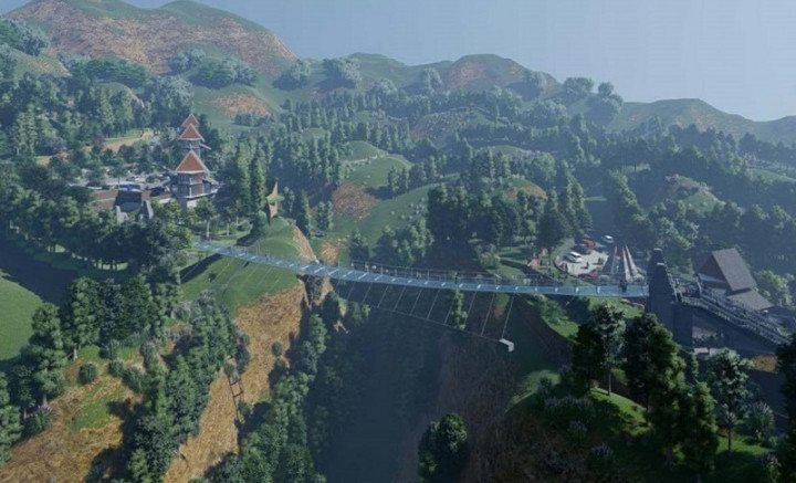 Progres Pembangunan Jembatan Kaca Pertama di Indonesia