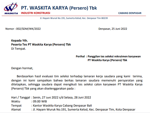 [Cek Fakta] Panitia Rekrutmen Waskita Karya akan Jemput Calon Karyawan langsung dari Rumah? Ini Faktanya