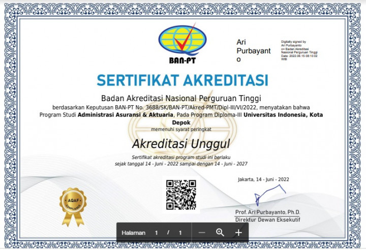 Pertama di Indonesia, Prodi Administrasi Asuransi dan Aktuaria Vokasi UI Sabet Akreditasi Unggul