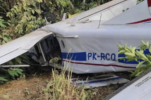Pesawat Rusak Berat usai Mendarat Darurat di Papua