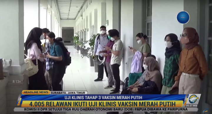 4.005 Relawan Jalani Uji Klinis Fase Akhir Vaksin Merah Putih