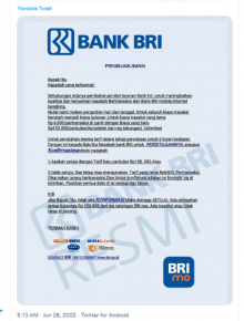 [Cek Fakta] Pengumuman Biaya Rp6.500 per Transaksi di BRI Diganti Rp150 Ribu Sebulan? Ini Faktanya