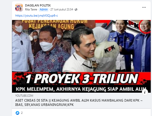[Cek Fakta] Kejagung Ambil Alih Kasus Hambalang dari KPK dan Menyita Aset Cikeas? Ini Faktanya