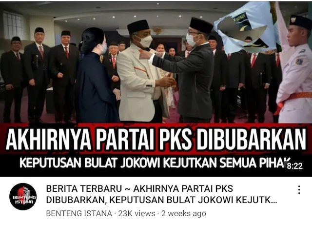 [Cek Fakta] Beredar Video Sebut PKS Sudah Dibubarkan? Cek Faktanya