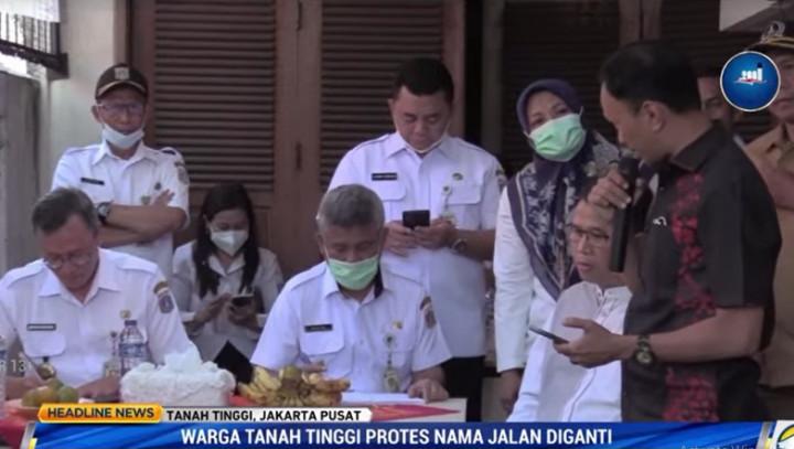 Warga Tanah Tinggi Protes Nama Jalan Diganti