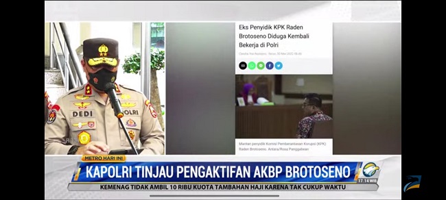Kapolri Tinjau Pengaktifan AKBP Brotoseno