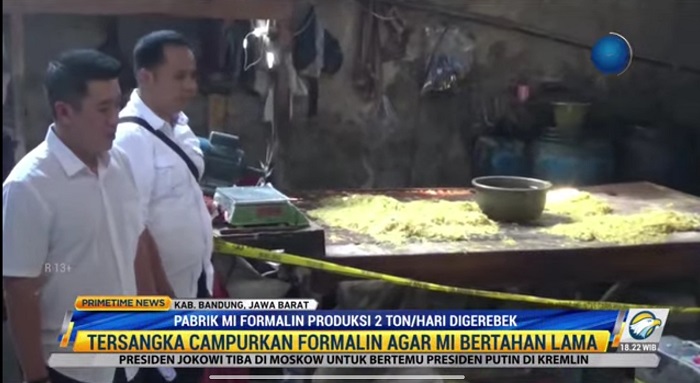 Mie Berformalin Digrebek, Per Hari Produksi hinggai 2 Ton