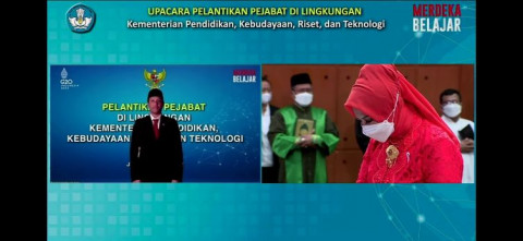 Nadiem Lantik Rektor Uniga Malang Jadi Kepala LLDikti VII